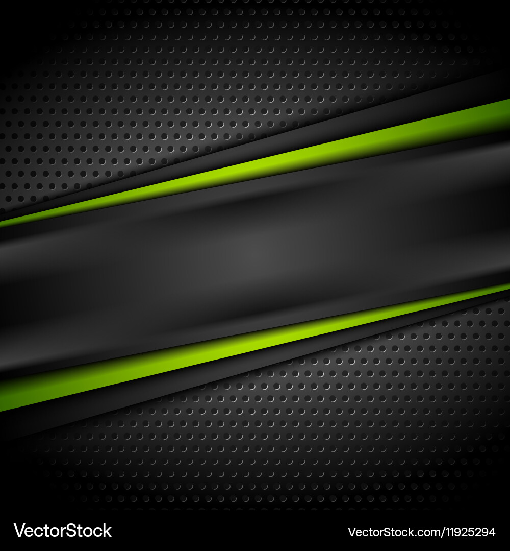 Dark green black tech abstract background Vector Image