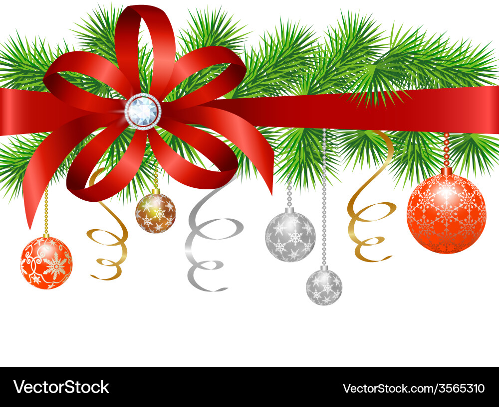 Border from Christmas balls Royalty Free Vector Image
