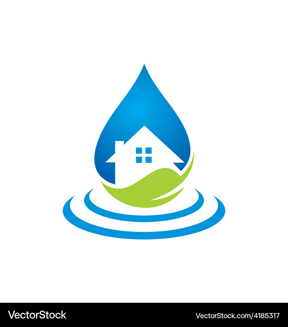 home vector water Image Clean ecology water house Vector Royalty Free logo