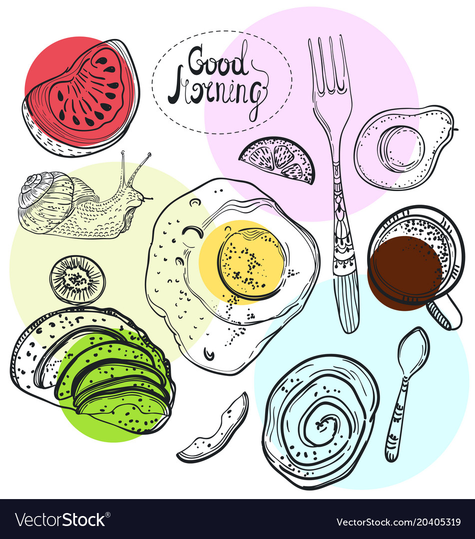 Breakfast Time Vector Image Breakfast Time Vector Image