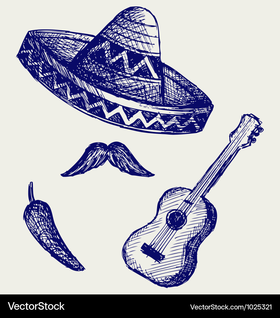Mexican Symbols Royalty Free Vector Image VectorStock