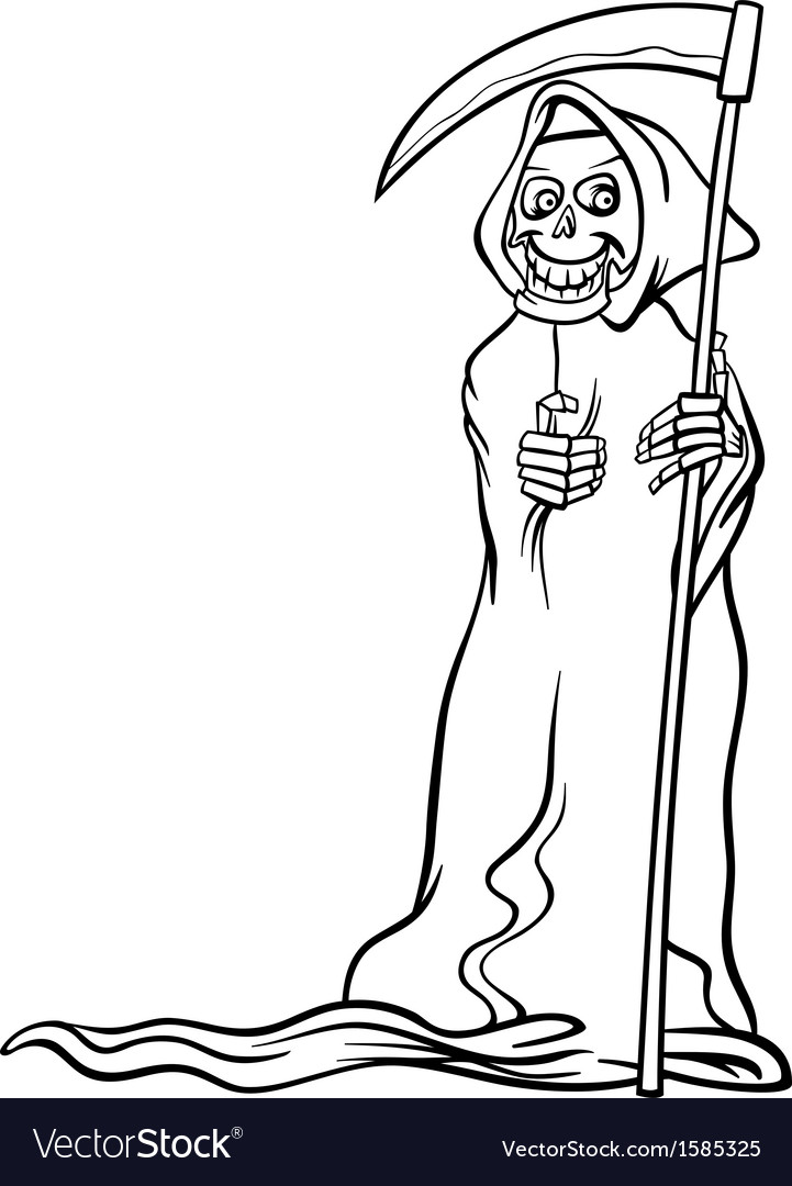Death skeleton cartoon for coloring book Vector Image Death skeleton cartoon for coloring book Vector Image