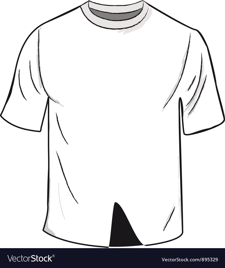 Download White T Shirt Template Royalty Free Vector Image