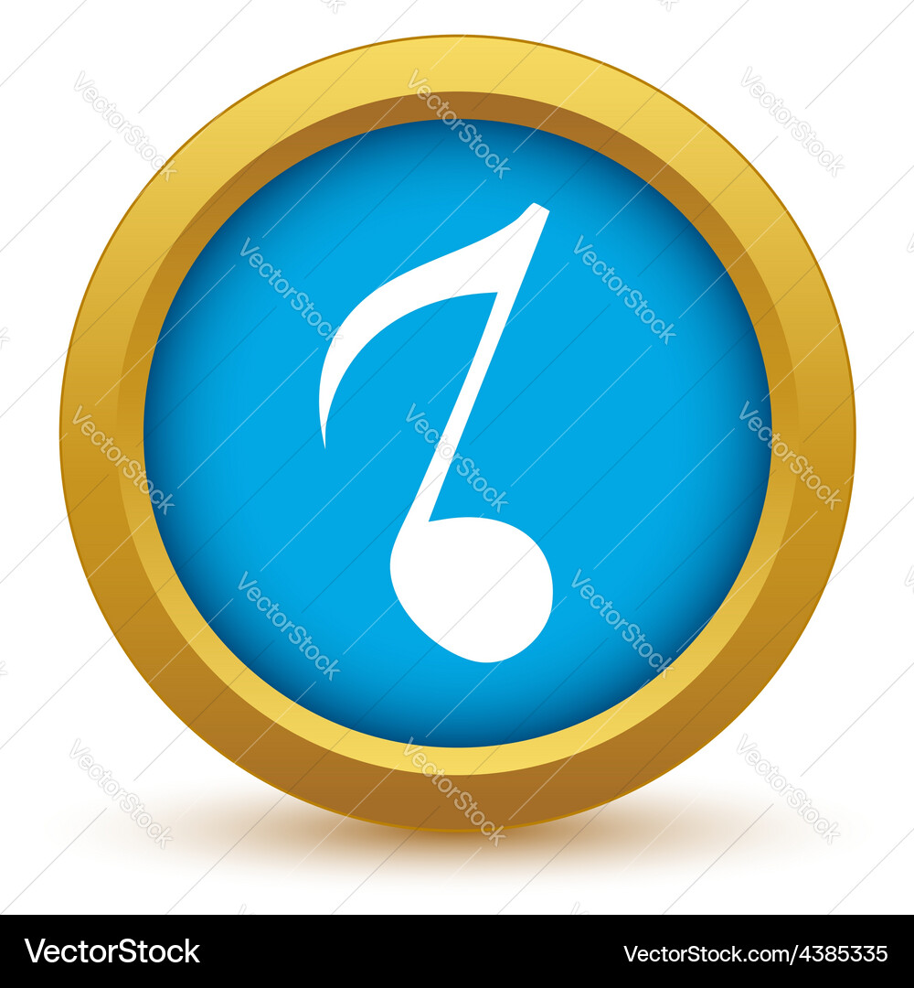 Gold musical note icon Royalty Free Vector Image