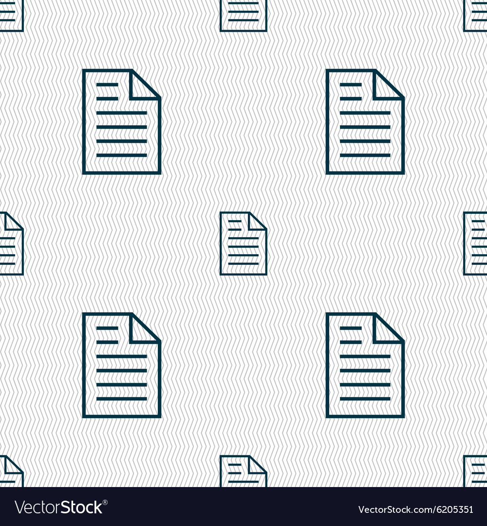 Text file sign icon file document symbol seamless Vector Image