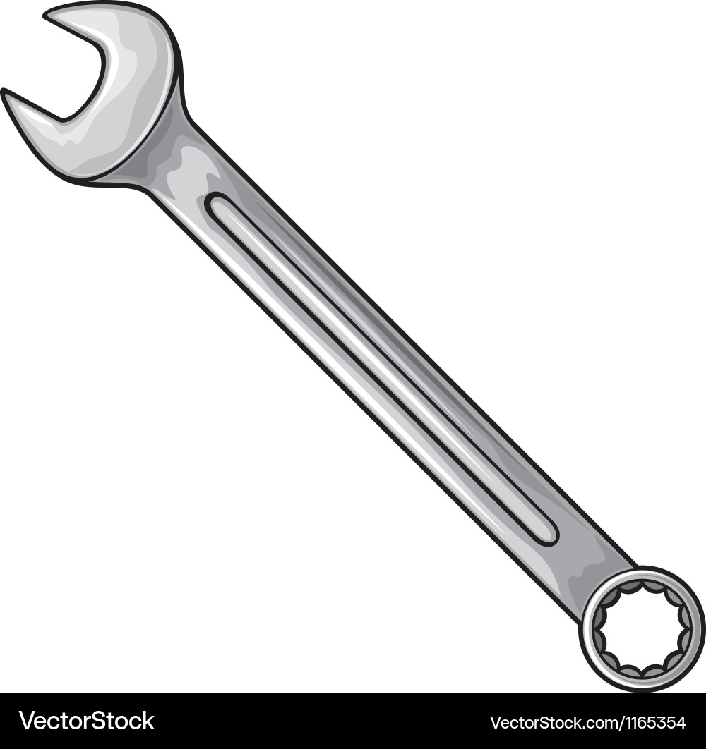 Hand wrench tool or spanner Royalty Free Vector Image