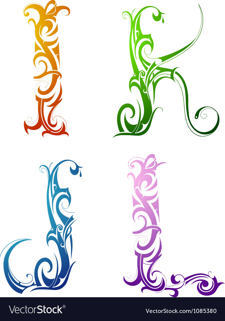 tribal tattoo letters royalty free vector image tribal tattoo letters royalty free vector image