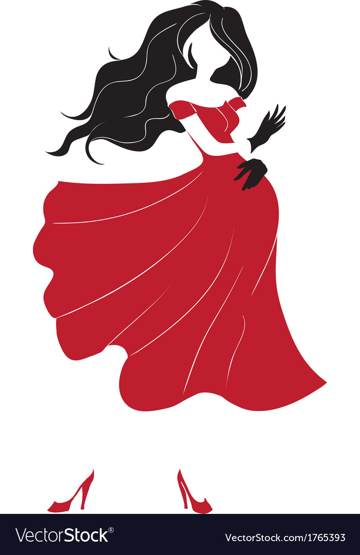 dancing woman silhouette vector image