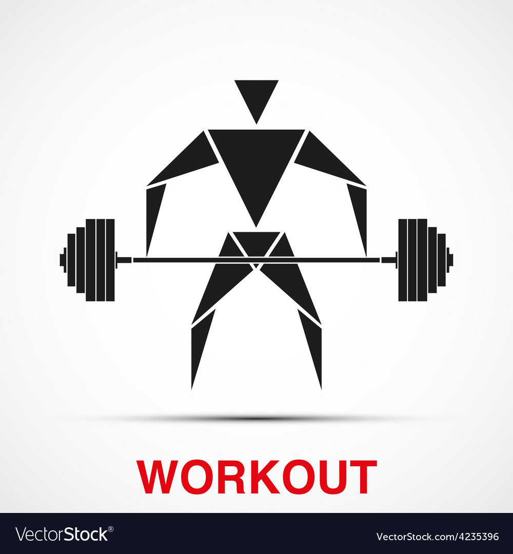 workout logo with triangle man royalty free vector image workout logos