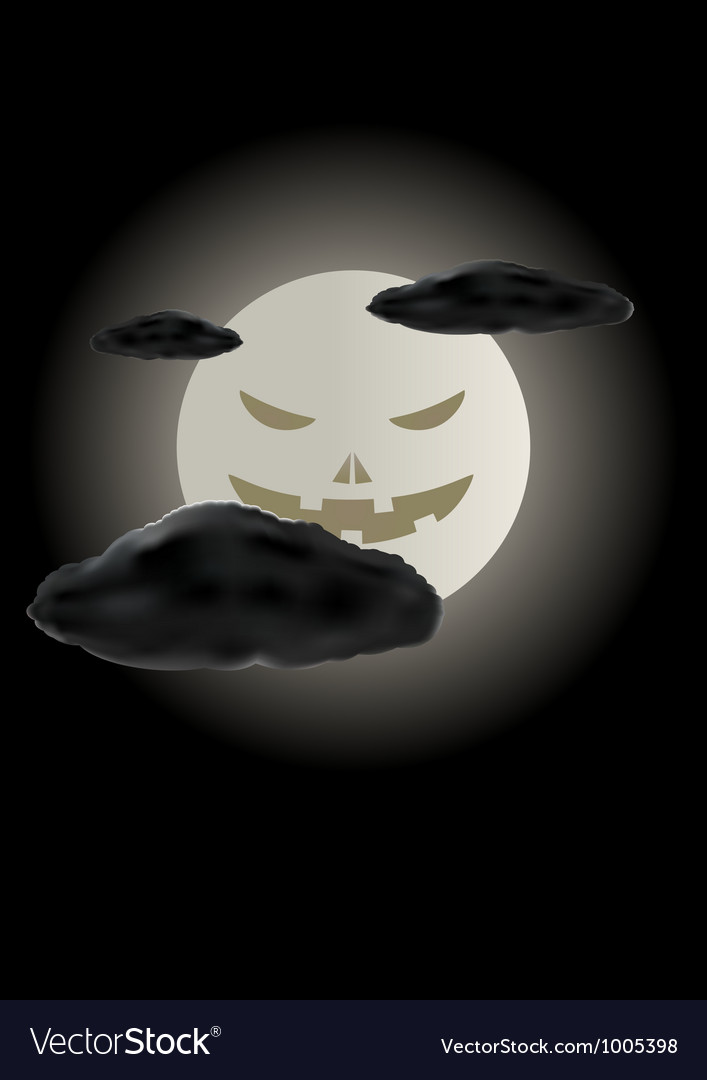 Download Scary face of halloween moon Royalty Free Vector Image