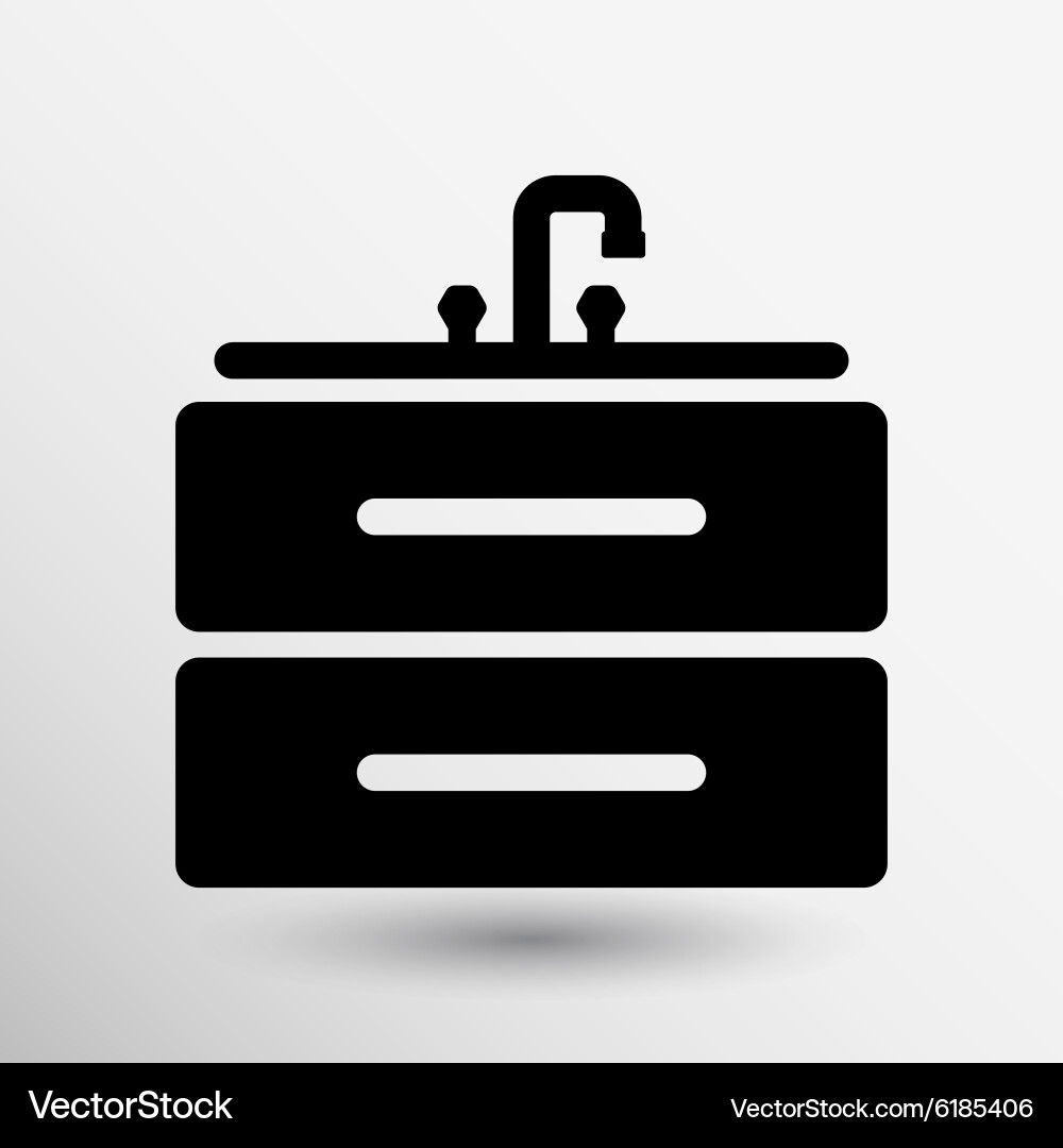 Kitchenware sink basin icon button logo symbol Vector Image