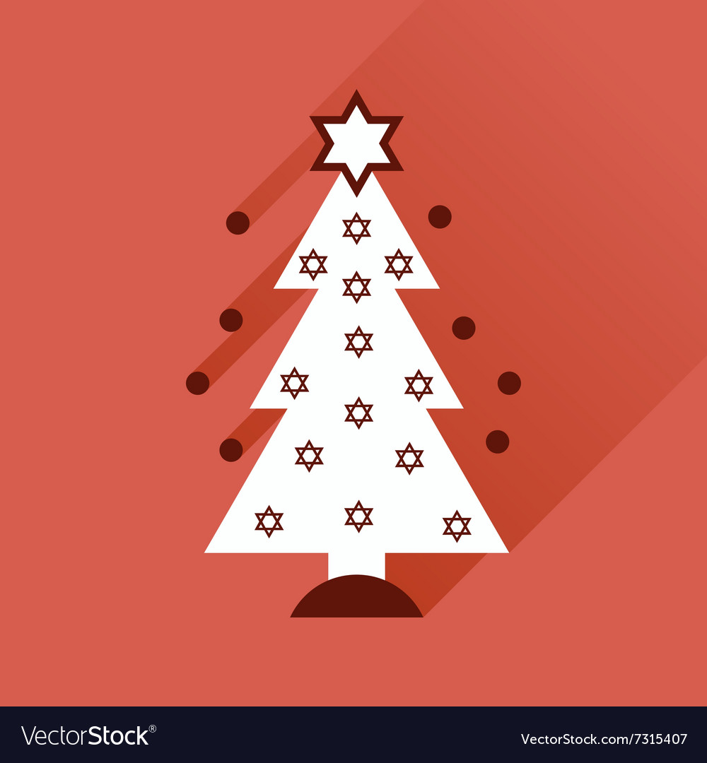 Flat icon with long shadow Hanukkah tree