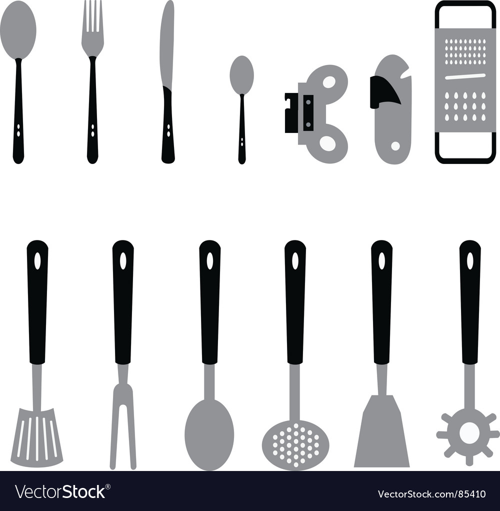 Kitchen Utensils Royalty Free Vector Image VectorStock