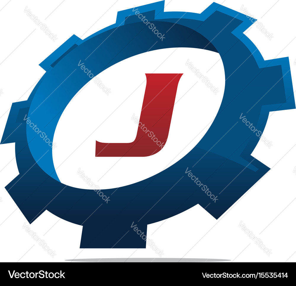 Gear logo letter j Royalty Free Vector Image - VectorStock