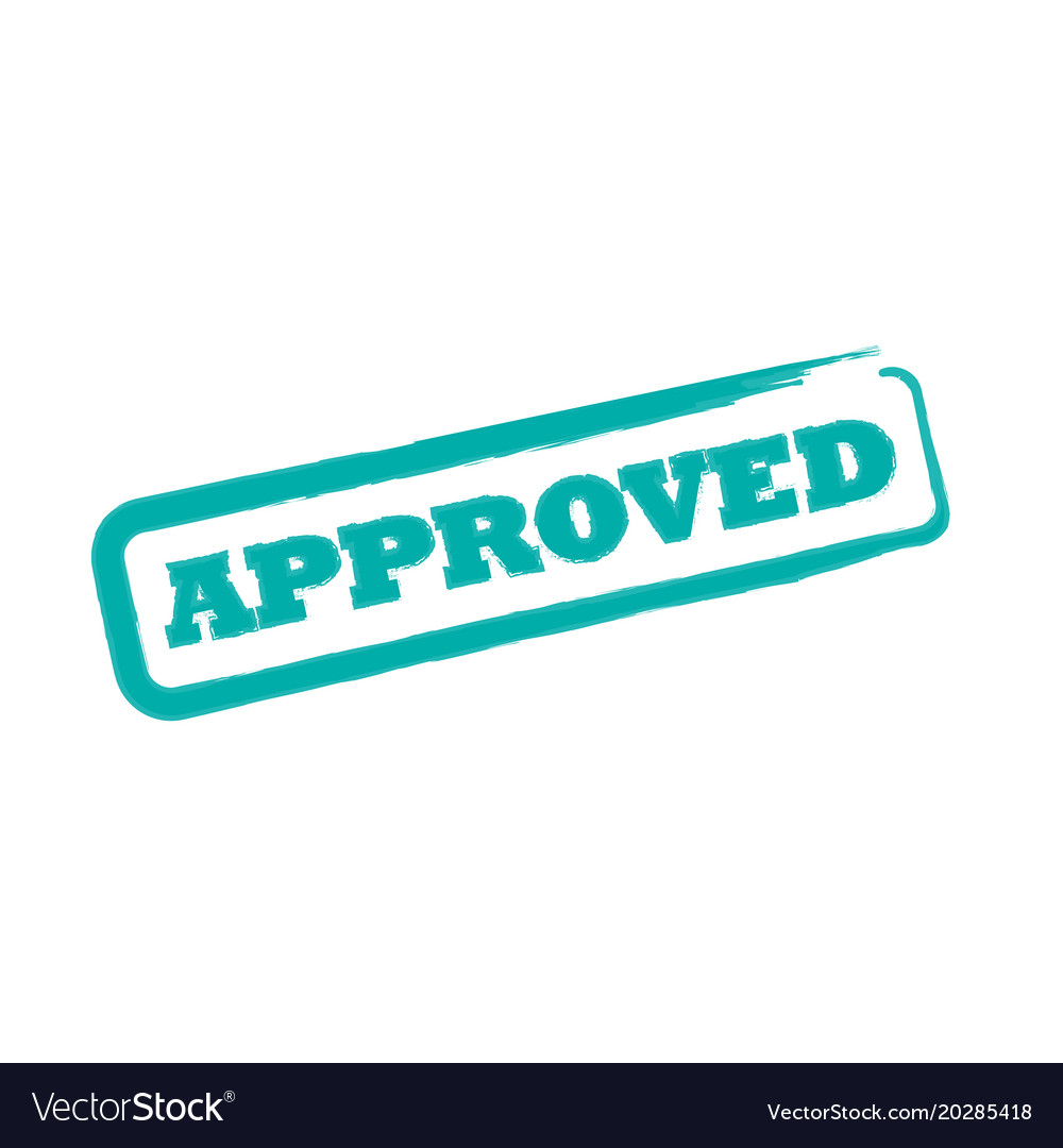 Rubber office stamp with the word approved Vector Image