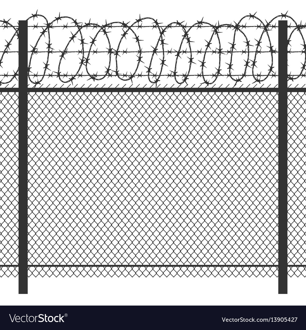 Prison Fence Graphic prison privacy metal fence with barbed wire vector image Prison Fence Graphic prison privacy metal fence with barbed wire vector image