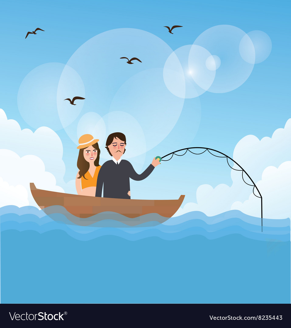 Download Couple man woman fishing on boat romance romantic Royalty ...