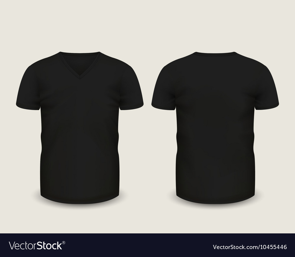 Black V-neck shirts template Royalty Free Vector Image