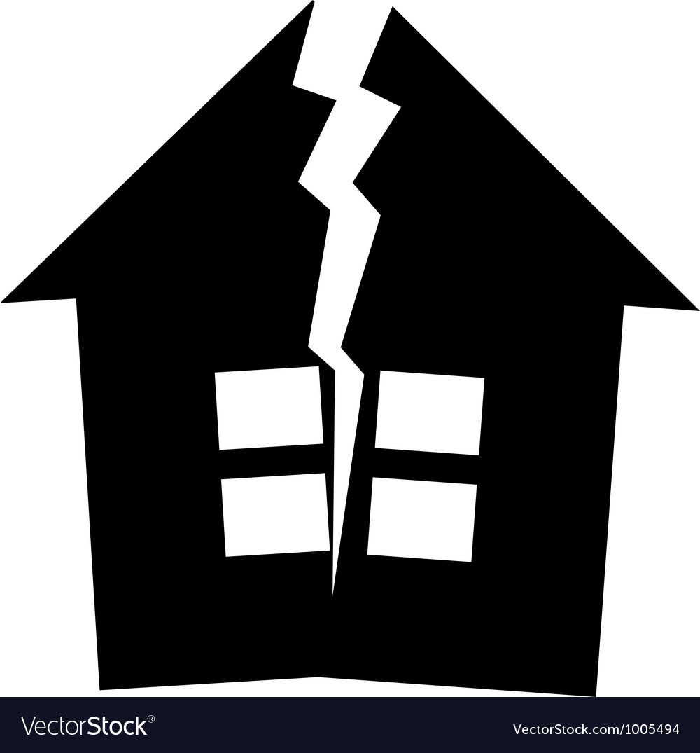 Broken house Royalty Free Vector Image VectorStock