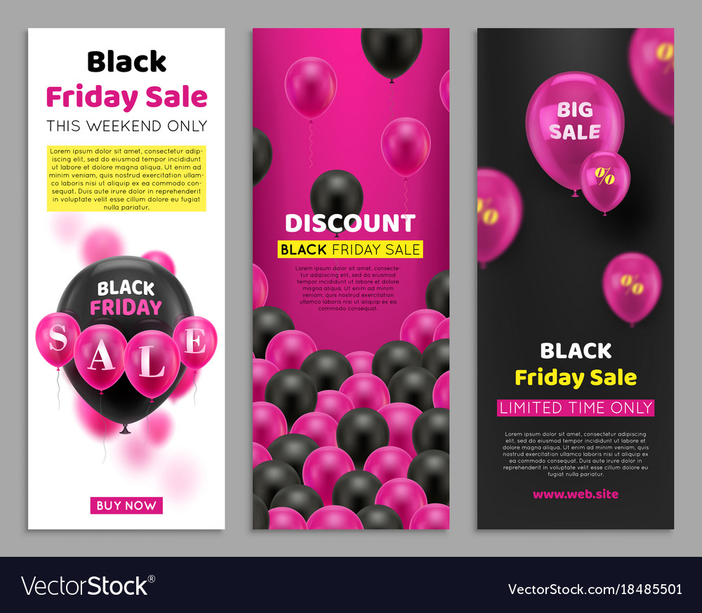 black friday flyers with balloon royalty free vector image balloon flyers