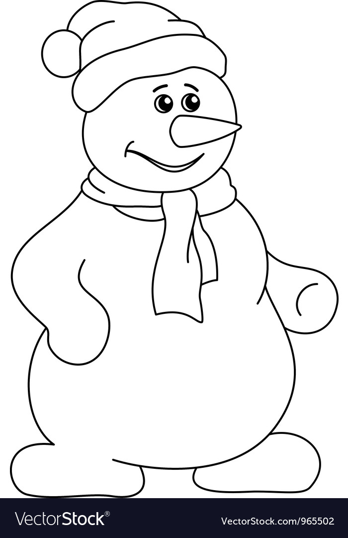Snowball in a cap contours Royalty Free Vector Image