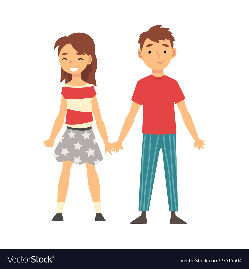 Boy And Girl Are Holding Hands Cartoon Royalty Free Vector Boy And Girl Are Holding Hands Cartoon Royalty Free Vector