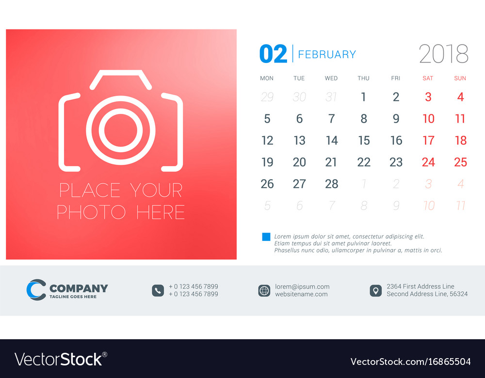 february 2018 template