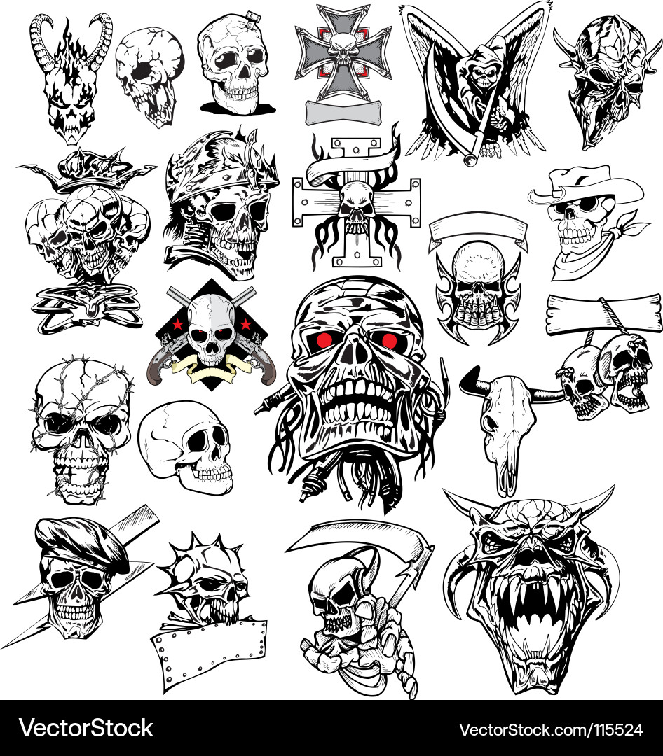 Skull Tattoo Royalty Free Vector Image Vectorstock