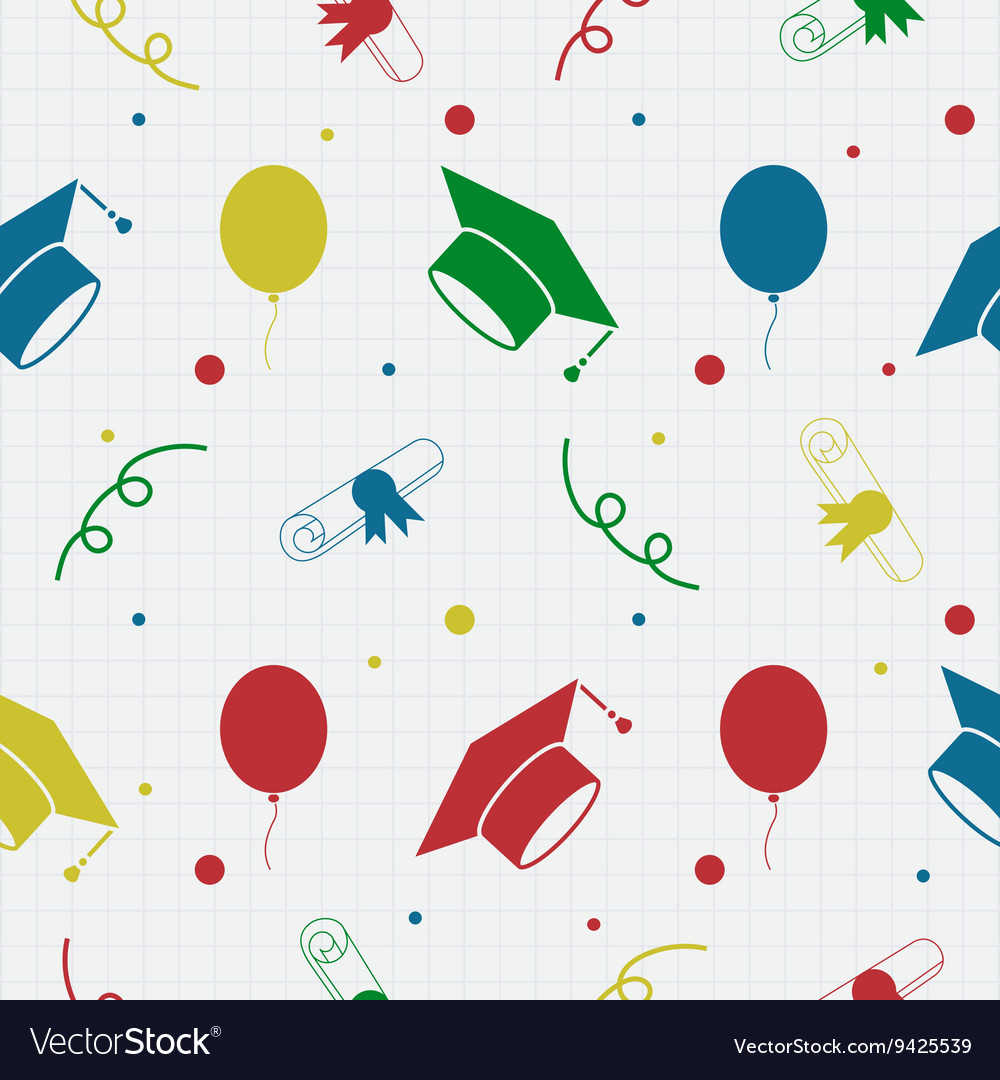 Seamless Graduation Celebration Pattern Background