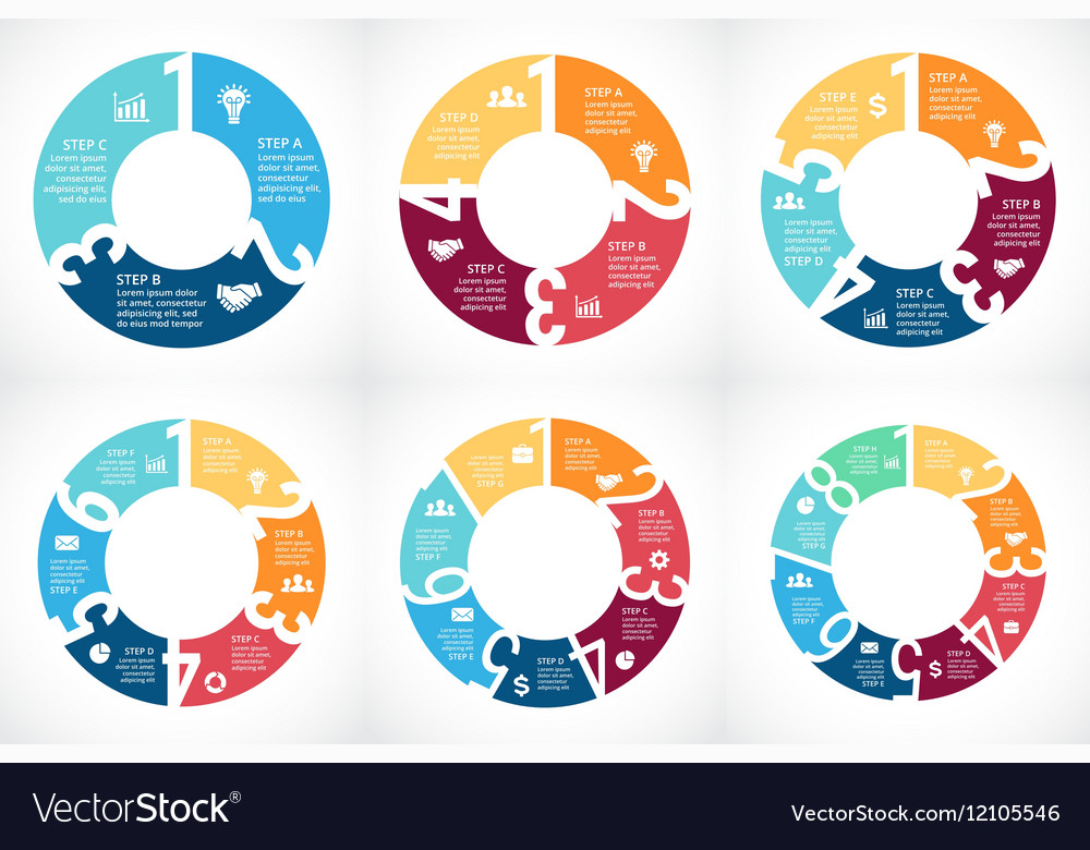 Circle arrows numbers 1 2 3 4 5 6 7 Royalty Free Vector Image - VectorStock