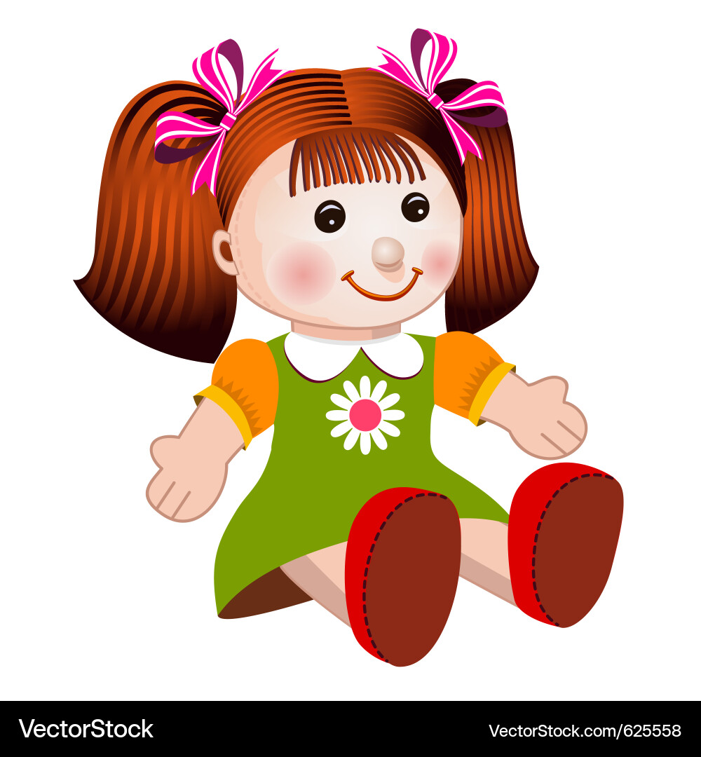 Girl doll Royalty Free Vector Image VectorStock