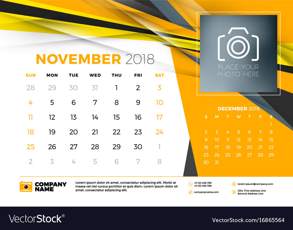 desk calendar 2018