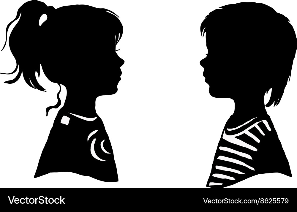 Printable Silhouette Of Girl And Boy