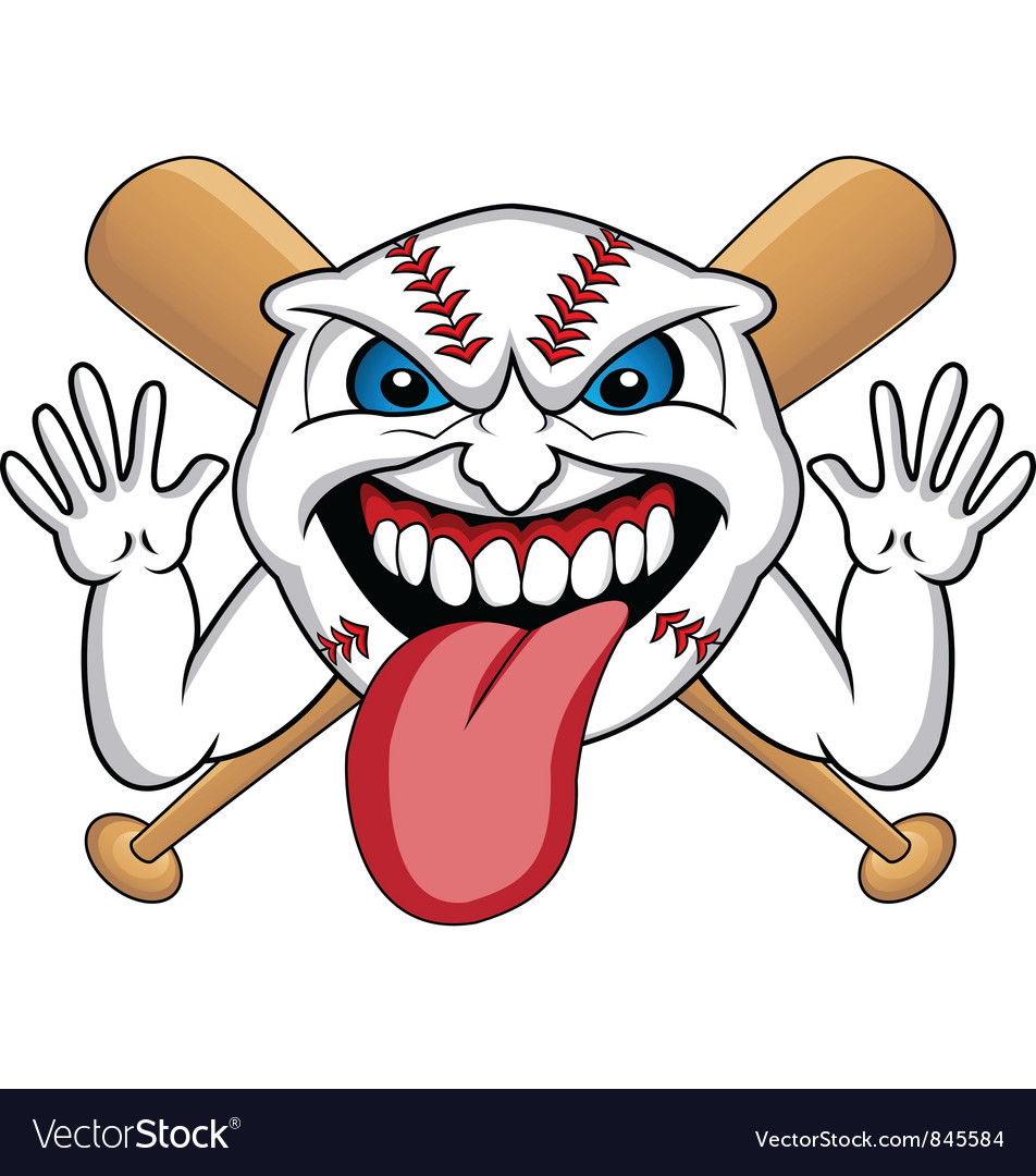 Baseball face Royalty Free Vector Image VectorStock