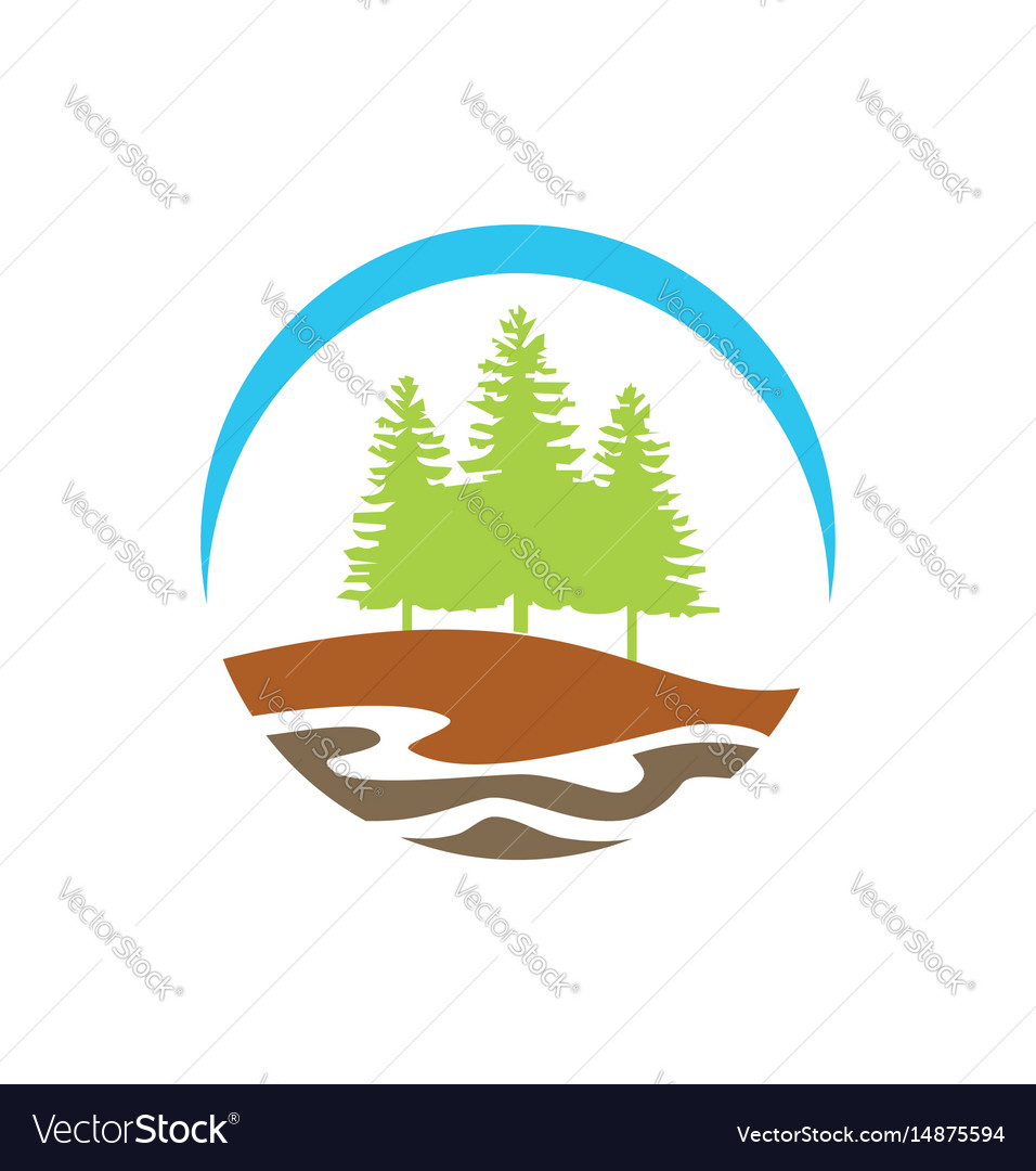 Pine tree mountain hill logo Royalty Free Vector Image ...