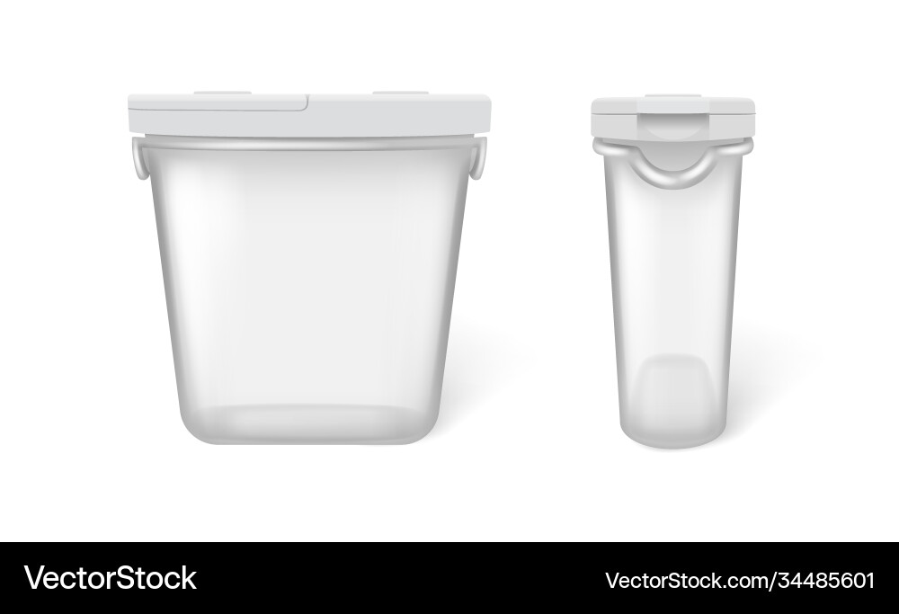 Empty transparent containers for food storage Vector Image