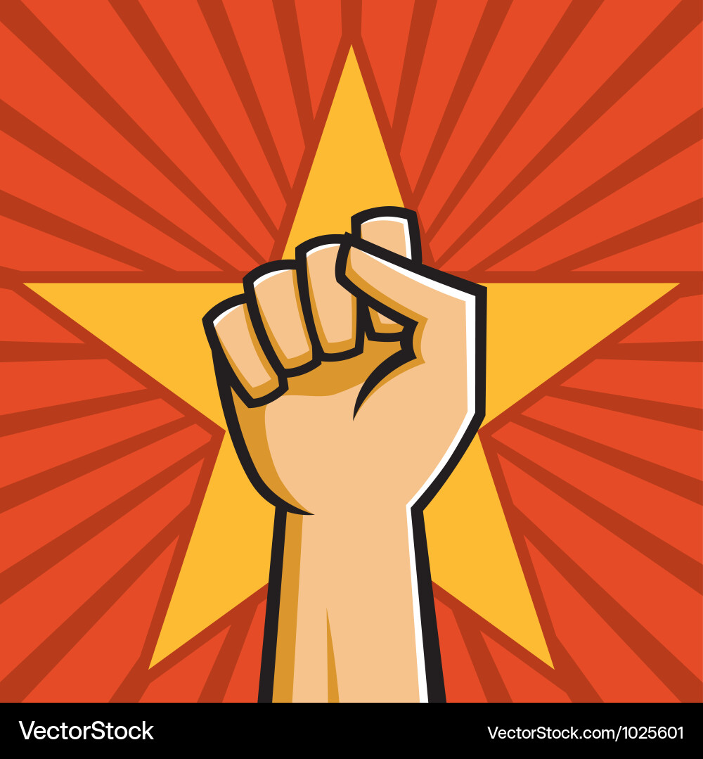 Soviet raised fist Royalty Free Vector Image VectorStock