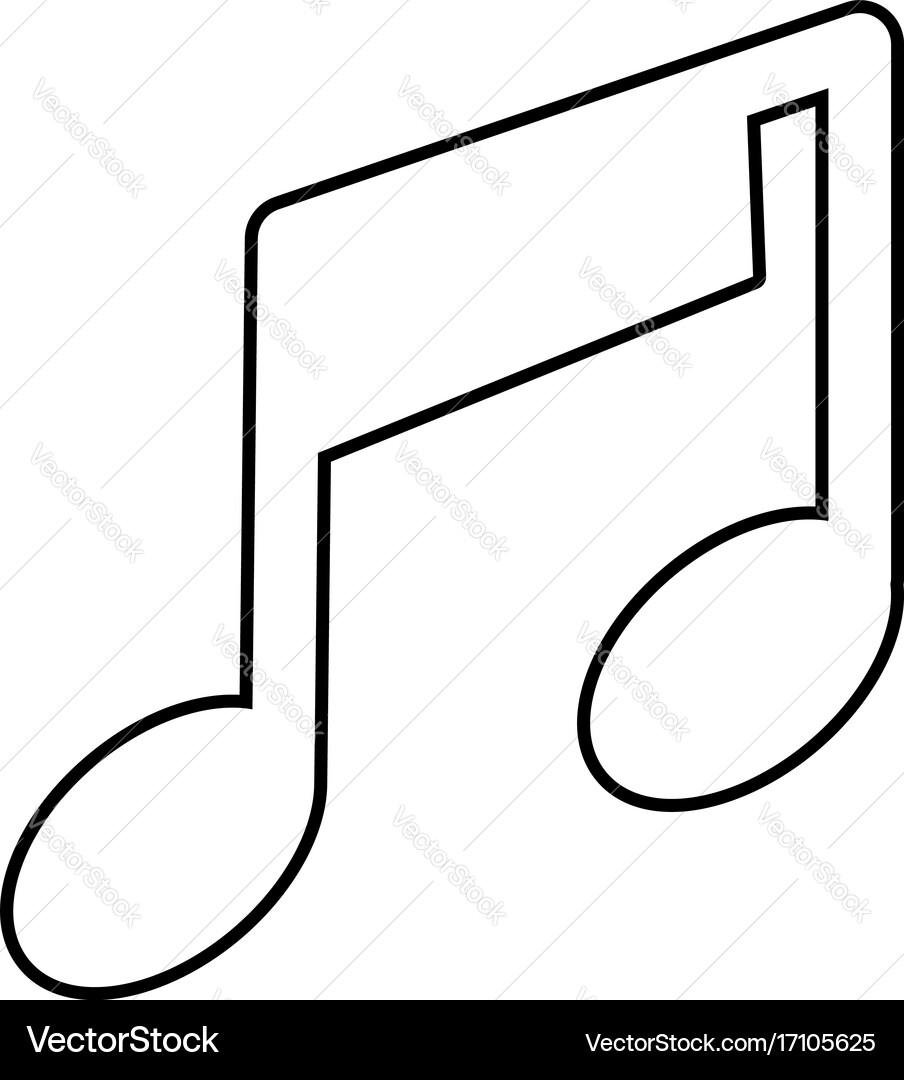 Music note icon outline style Royalty Free Vector Image