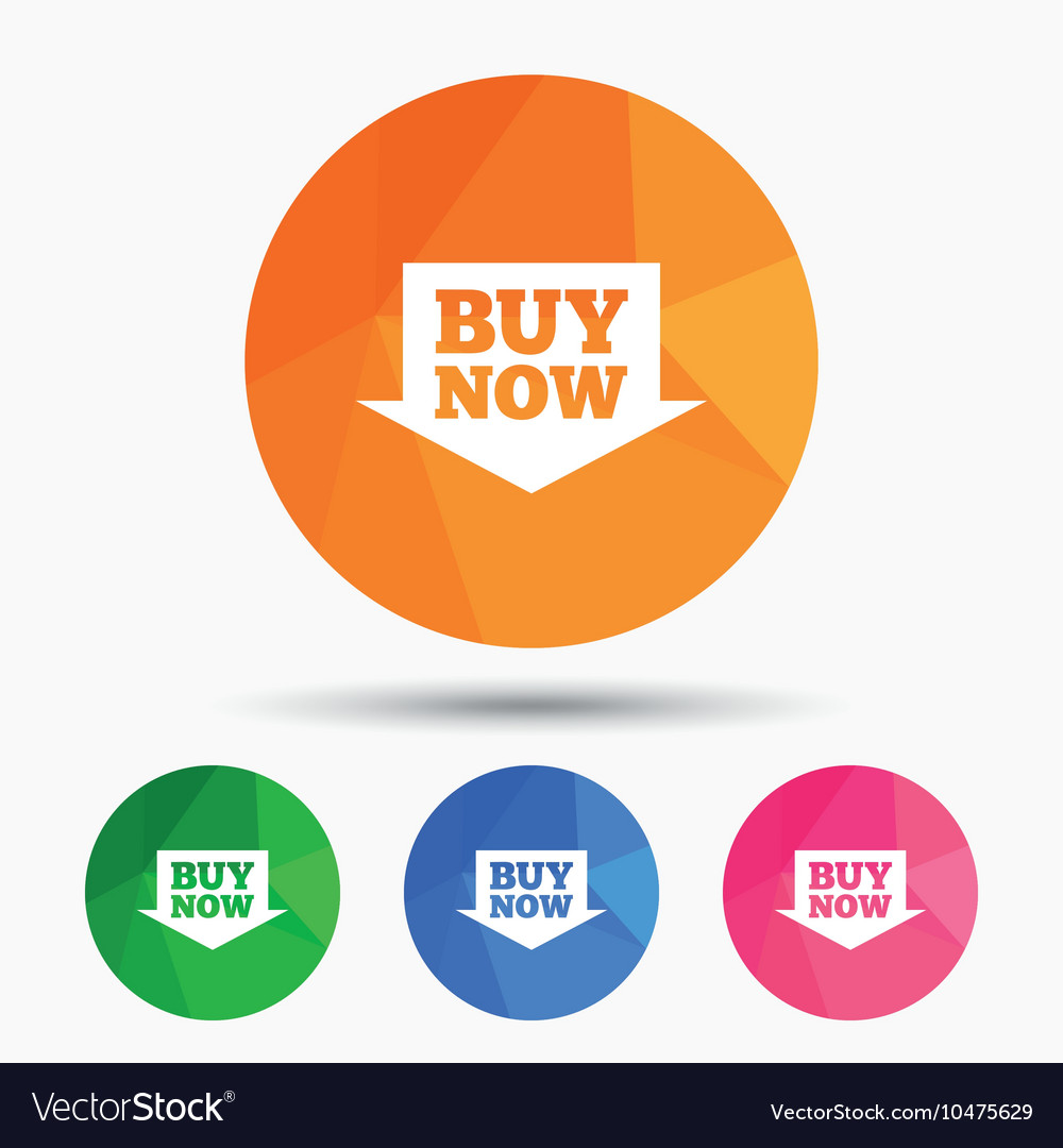 Download Buy now sign icon Online buying arrow button Vector Image