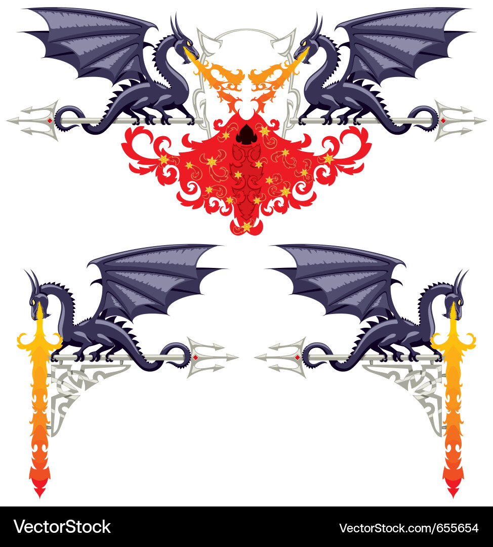 Fantasy floral borders Royalty Free Vector Image