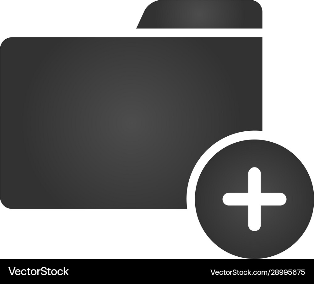 Folder icon with plus or add icon in trendy flat Vector Image
