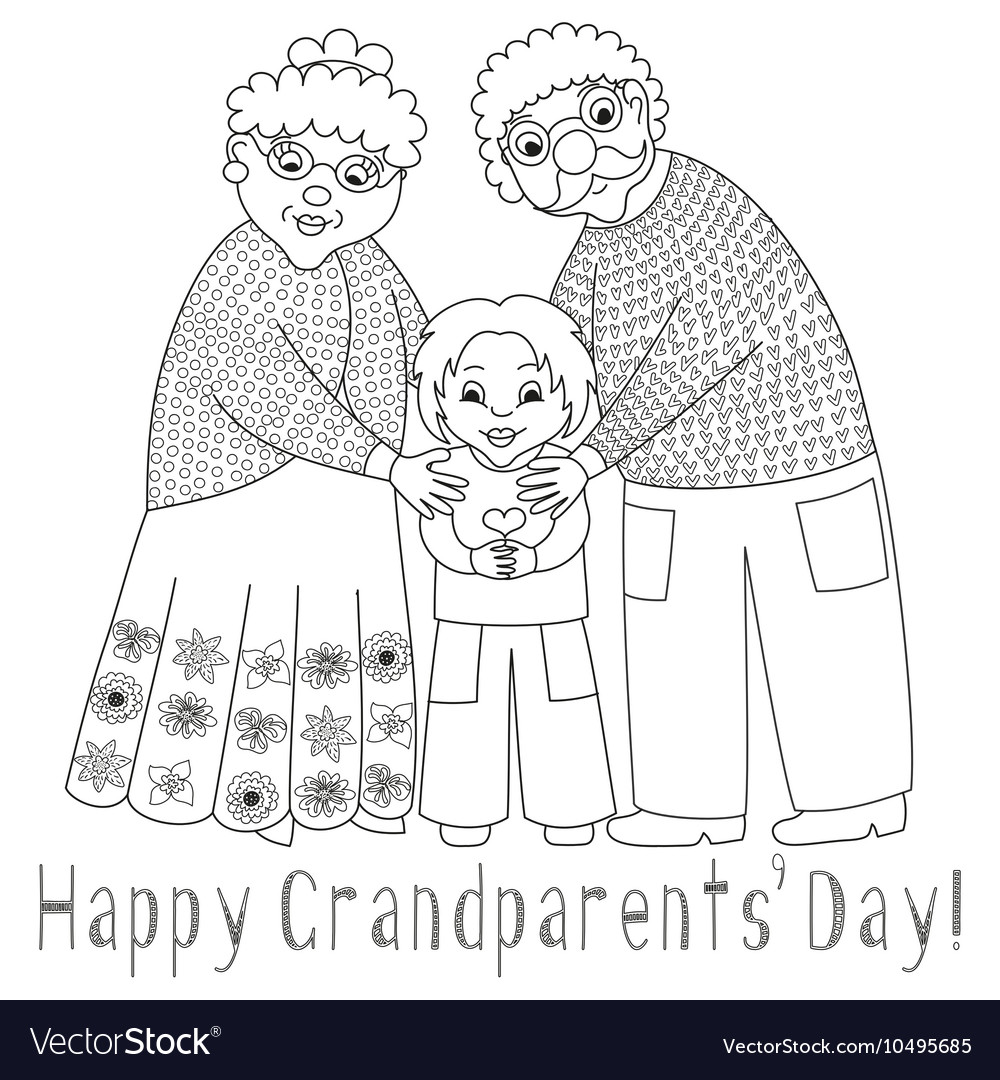 Happy grandparents day card Poster with vector image