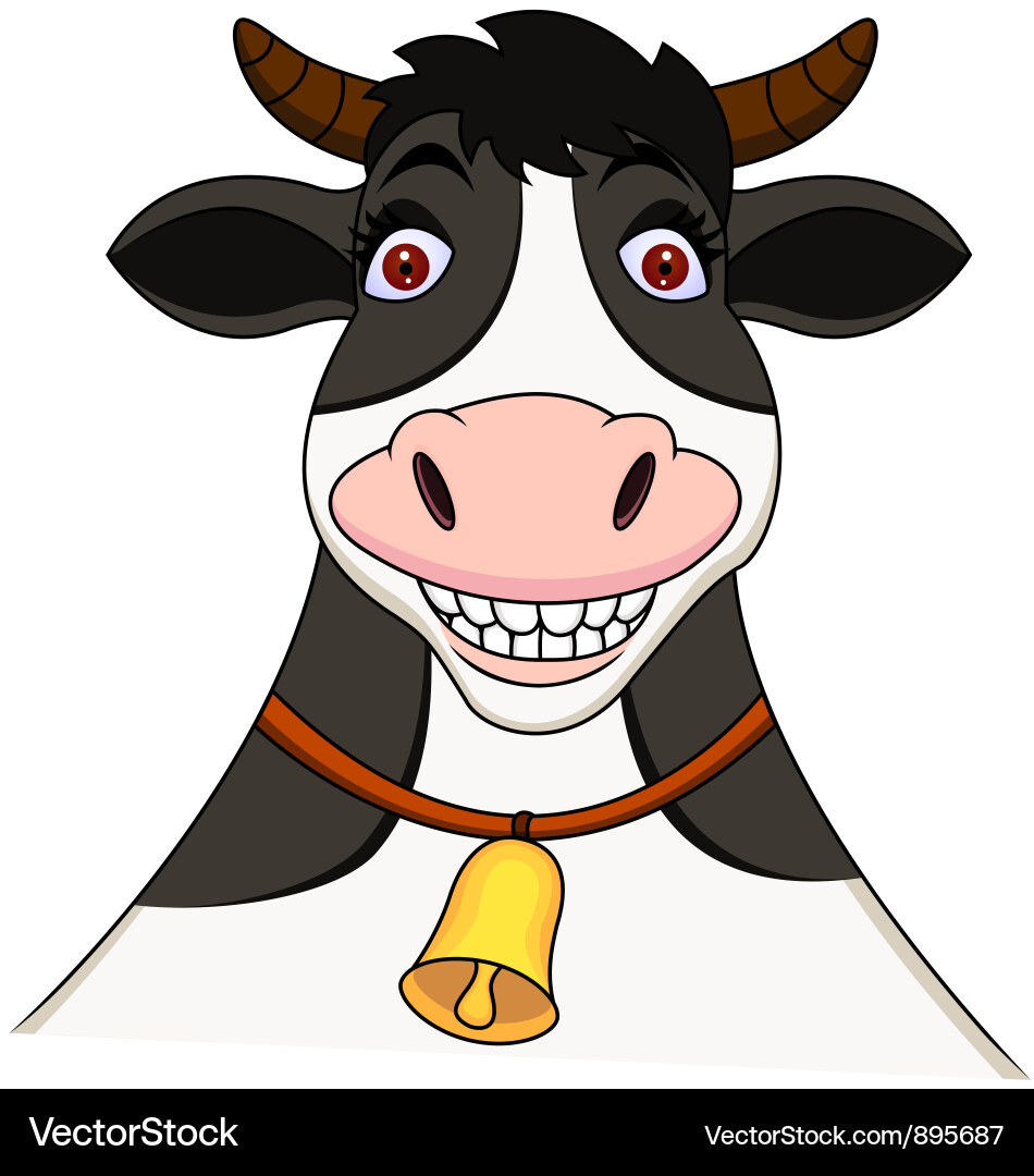 Smiling cow cartoon Royalty Free Vector Image VectorStock