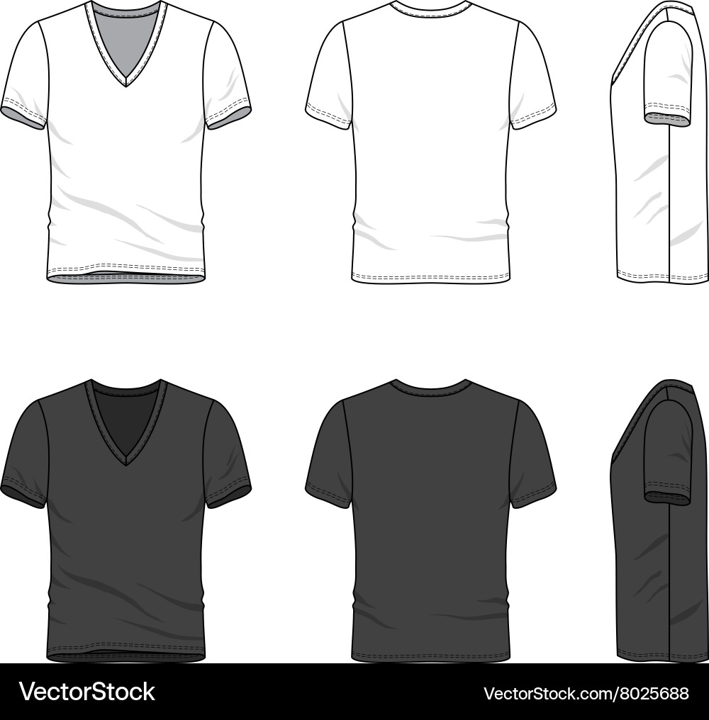 vector neck shirt v t shirt t Blank Image Royalty v neck Free Vector