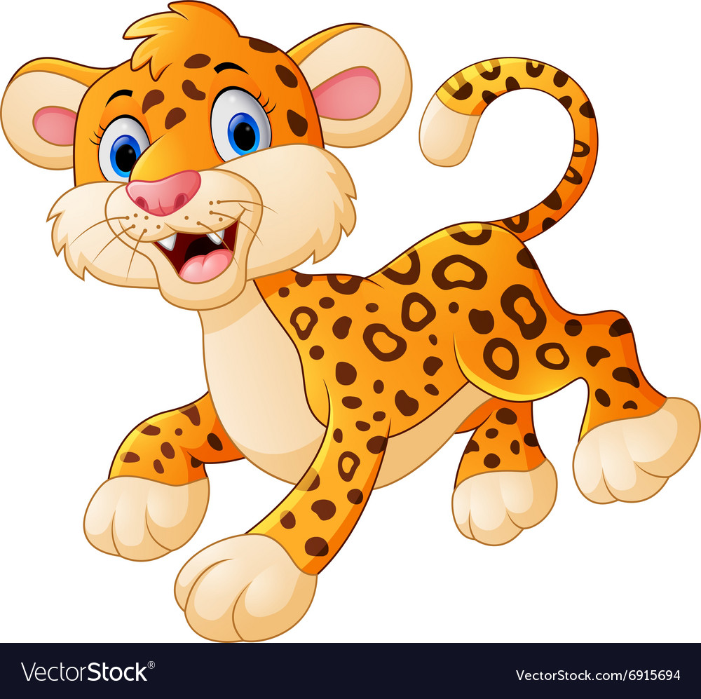 Cute cartoon leopard Royalty Free Vector Image