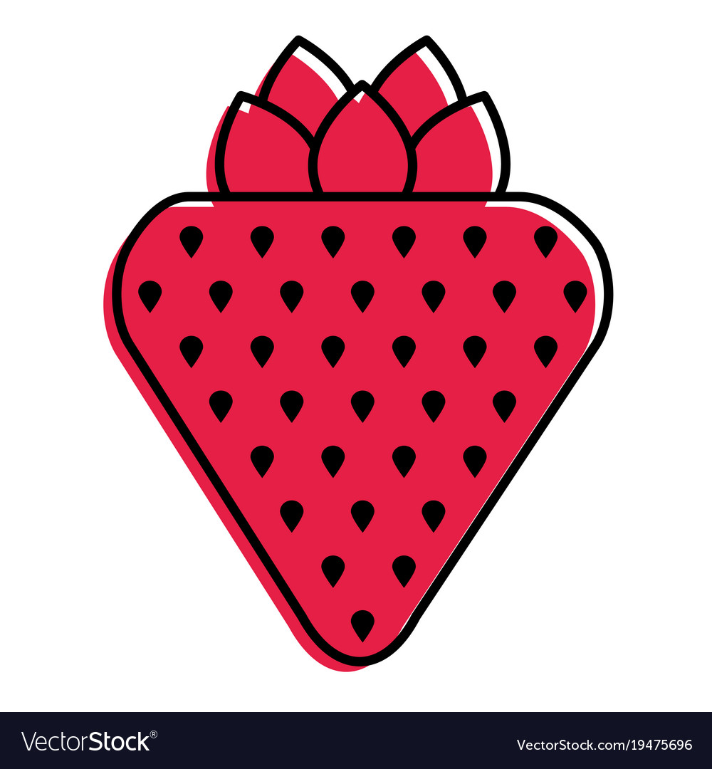 Strawberry fruit fresh tasty delicious icon Vector Image