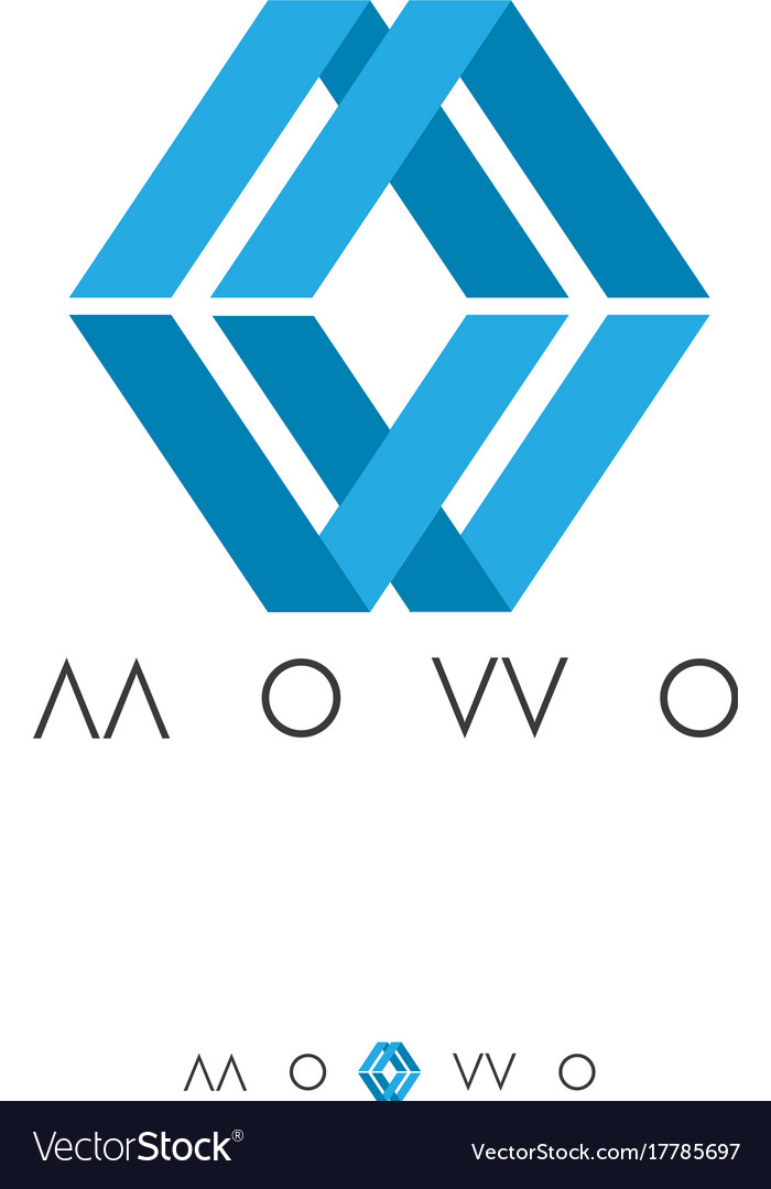 Abstract box logo with initial letter m and w Vector Image Abstract box logo with initial letter m and w Vector Image