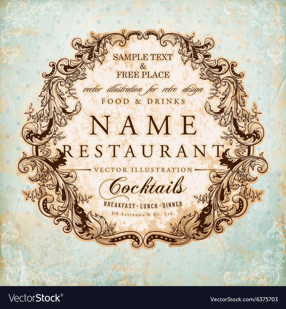 Vintage Restaurant Sign Royalty Free Vector Image - 999x1080 - jpeg Vintage Restaurant Sign