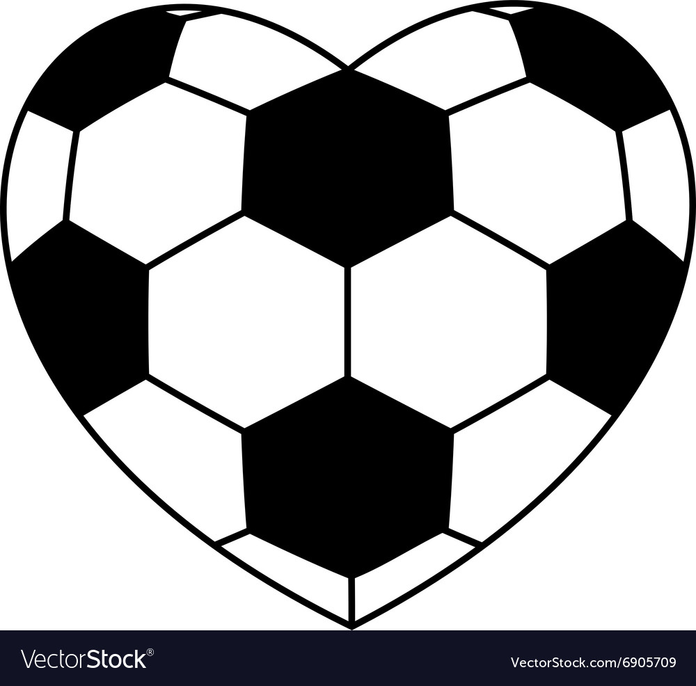 Soccer ball heart Royalty Free Vector Image - VectorStock