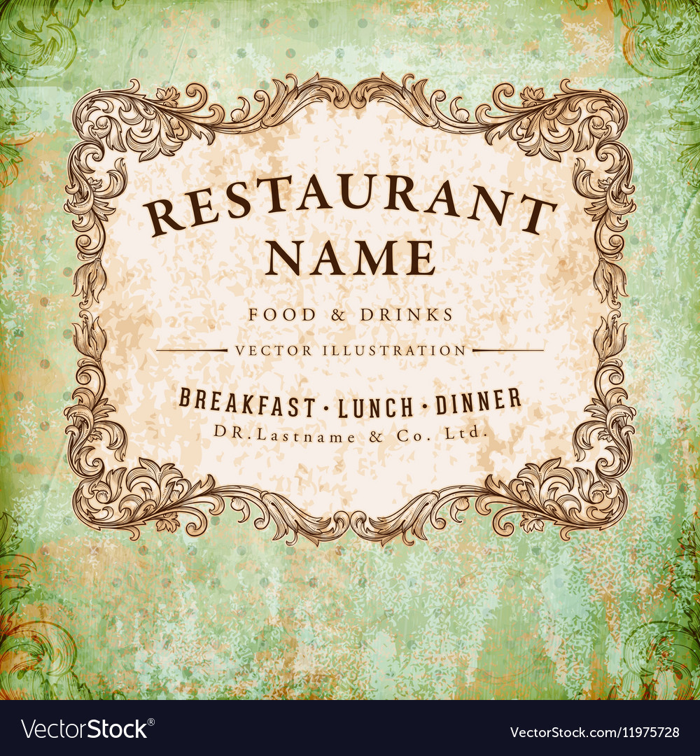 Vintage Restaurant Sign Royalty Free Vector Image - 1000x1080 - jpeg Vintage Restaurant Sign